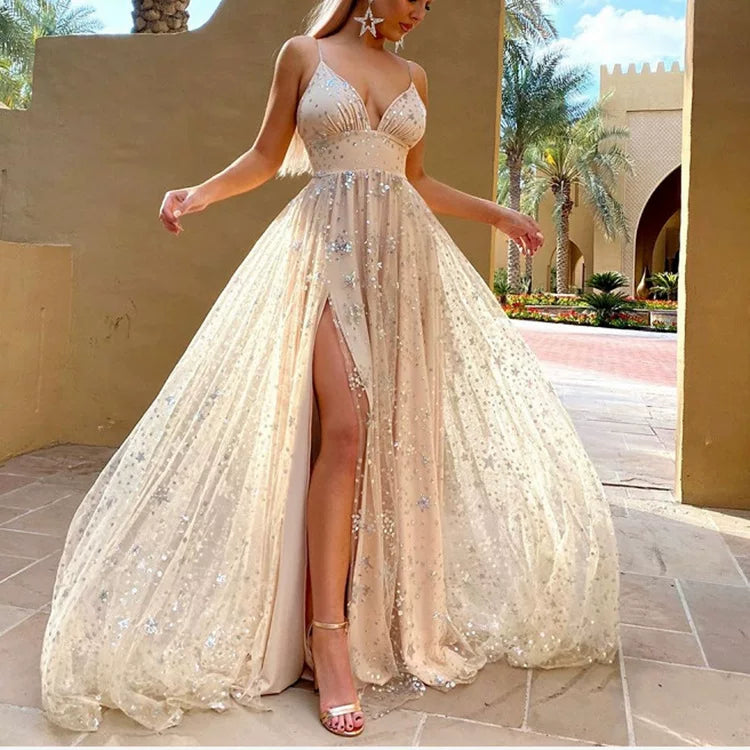 Women's Maxi Evening Dress Formal Midi Dress Black Tie Party Wedding Guest Cocktail