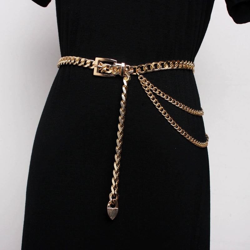 Women's Metal Waist Chain Dress Belt Silver for Date Night Gift Party Everyday Wear Office Vacation