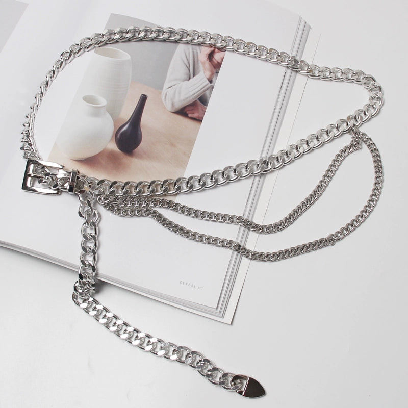 Women's Metal Waist Chain Dress Belt Silver for Date Night Gift Party Everyday Wear Office Vacation