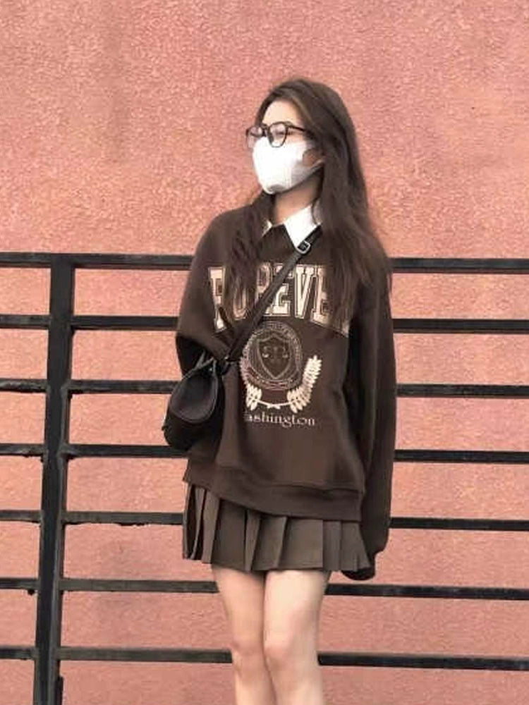 Women's Fall Winter Thickened Fleece-Lined Plus Size Oversized Hoodie Sweatshirt for Casual Streetwear Travel and Weekend Everyday