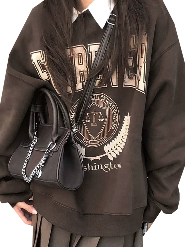 Women's Fall Winter Thickened Fleece-Lined Plus Size Oversized Hoodie Sweatshirt for Casual Streetwear Travel and Weekend Everyday