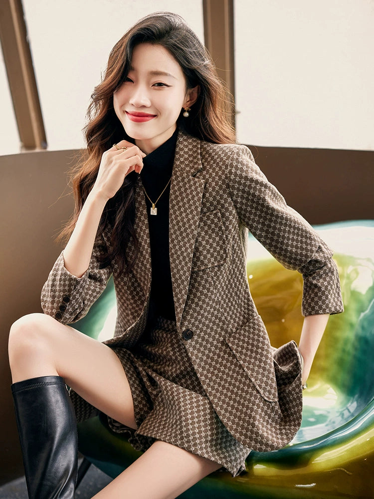 Women's Petite Korean-Style Casual Blazer Office Workwear Jacket Business Holiday Date Night Spring Fall