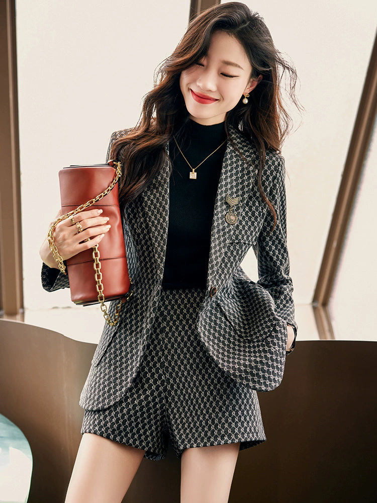 Women's Petite Korean-Style Casual Blazer Office Workwear Jacket Business Holiday Date Night Spring Fall