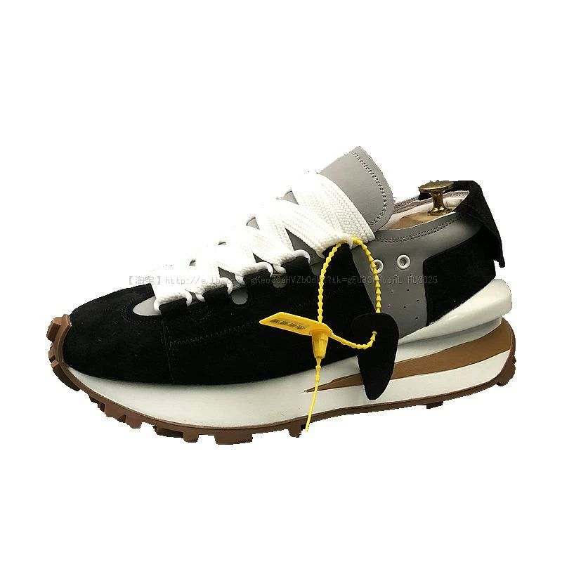 Chunky Sole Leather Dad Sneakers for Men