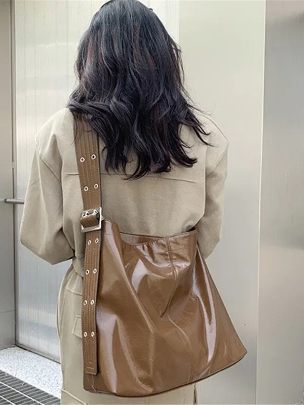 Women's Waxed Retro Casual Tote Bag Shoulder Crossbody Purse Work and Travel Office