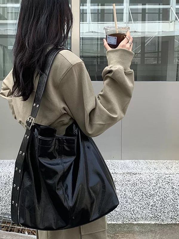 Women's Waxed Retro Casual Tote Bag Shoulder Crossbody Purse Work and Travel Office