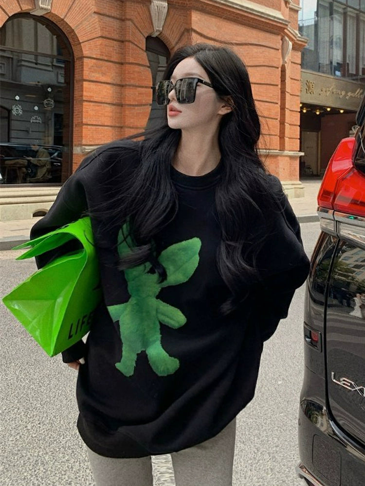 Women's Fall Winter Longline Thickened Fleece-Lined Plus Size Oversized Midi Relaxed Hoodie Sweatshirt for Casual Streetwear Travel and Weekend