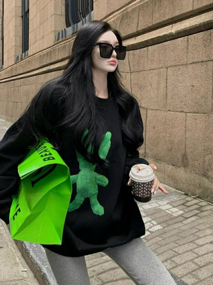 Women's Fall Winter Longline Thickened Fleece-Lined Plus Size Oversized Midi Relaxed Hoodie Sweatshirt for Casual Streetwear Travel and Weekend