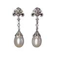 Faux pearl retro stud earrings by Yoshan, detail view 6