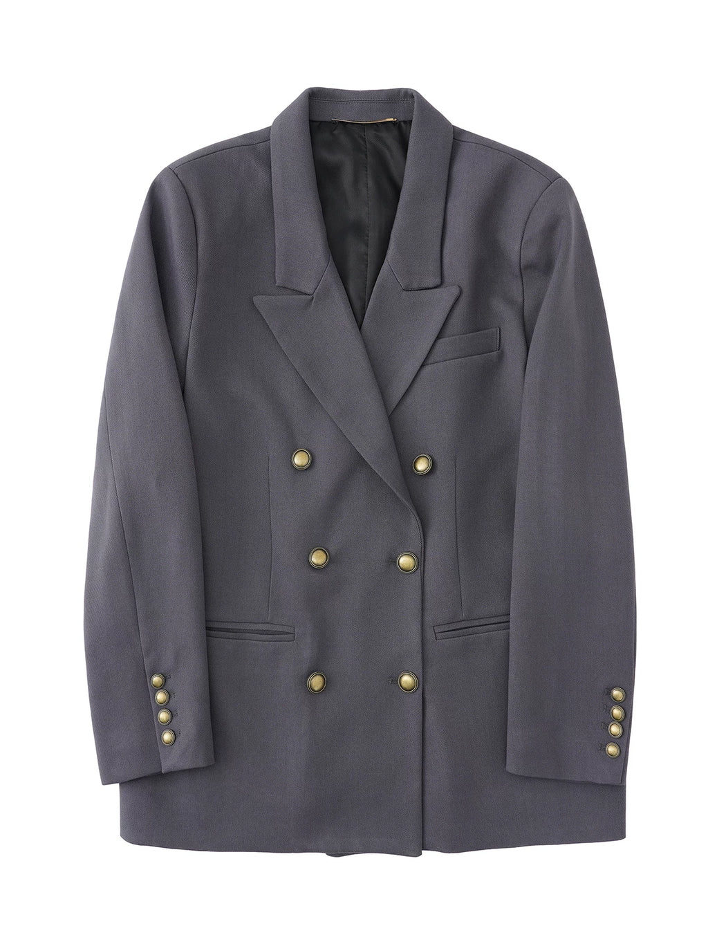 Women's Straight Double-Breasted Oversized Long Sleeve Retro Casual Blazer Office Workwear Jacket