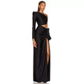 Women's Slit Bodycon Long Sleeve Cutout Designer Evening Dress Formal Midi Dress Party Dress Formal Party Wedding Guest Dress
