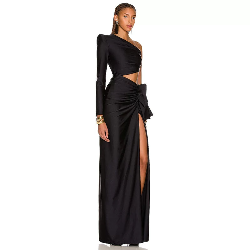 Women's Slit Bodycon Long Sleeve Cutout Designer Evening Dress Formal Midi Dress Party Dress Formal Party Wedding Guest Dress
