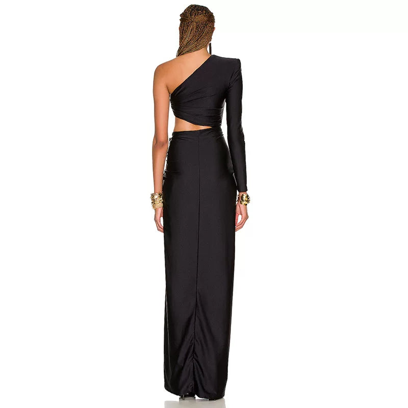 Women's Slit Bodycon Long Sleeve Cutout Designer Evening Dress Formal Midi Dress Party Dress Formal Party Wedding Guest Dress