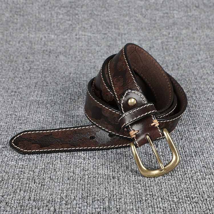 Women's Embossed Handcrafted Unisex Cargo Pocket Leather Retro Waist Belt for Date Night Gift Party Designer Office Everyday