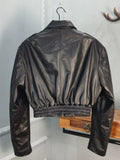 Women's Fall Winter Leather Long Sleeve Cropped Retro Jacket Casual Coat for Cold Weather Travel Spring Outdoor Holiday