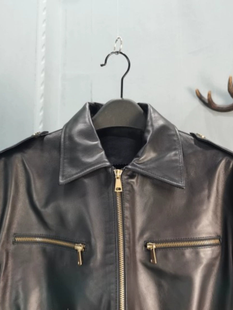Women's Fall Winter Leather Long Sleeve Cropped Retro Jacket Casual Coat for Cold Weather Travel Spring Outdoor Holiday