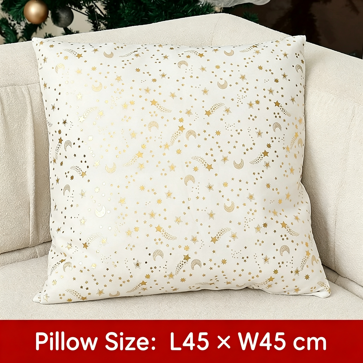 Sarung Bantal Topi Santa Bahan Goni, Sarung Bantal Dekorasi Meriah untuk Ruang Tamu dan Dekorasi Liburan
