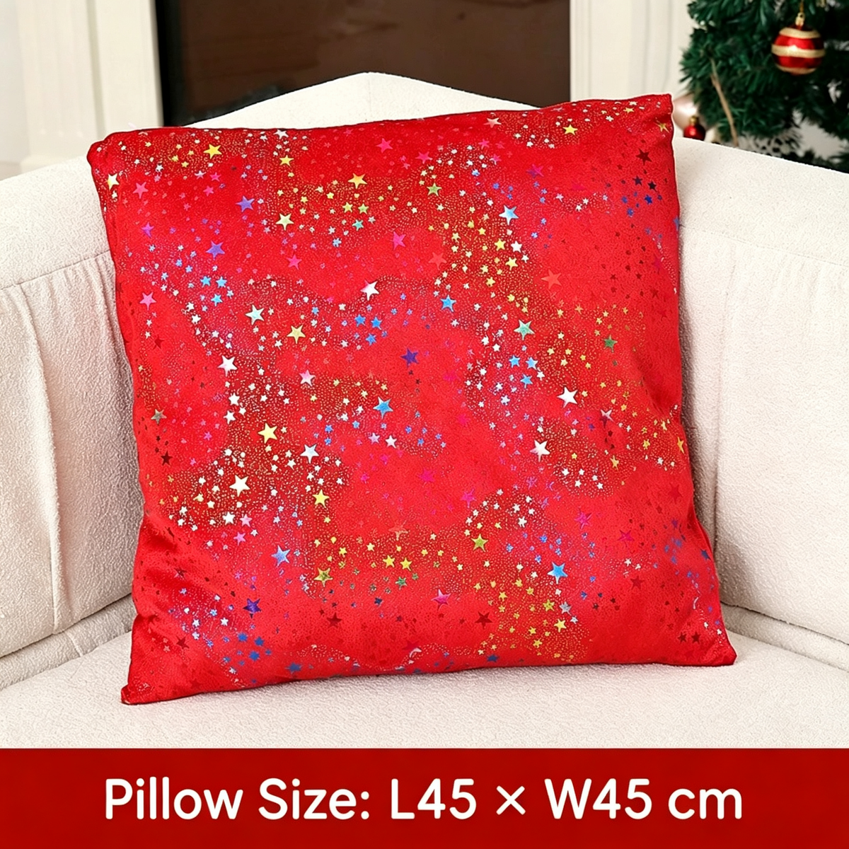Burlap Santa Hat Cushion Cover, Festive Throw Pillow Cover for Living Room and Holiday Decor