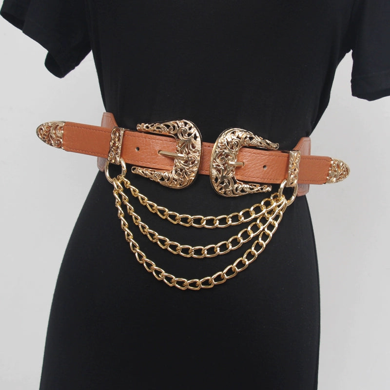 Women's Stretch Minimalist Waist-defining Knit Slim-waist Black Waist-cinching Everyday Jeans Belt Versatile