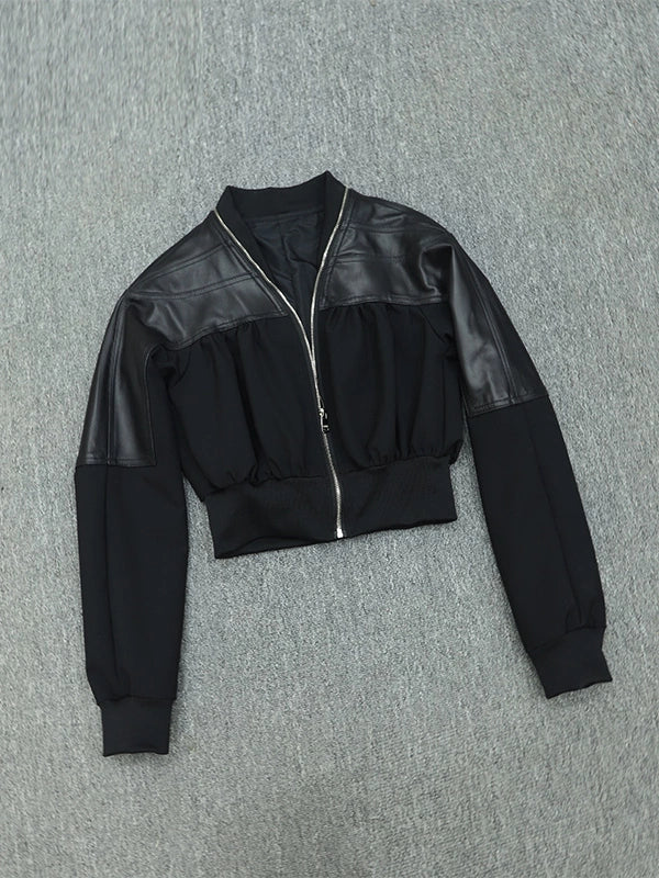 Women's Fall Winter Leather Cropped Jacket Casual Coat for Cold Weather Travel Spring Outdoor Holiday
