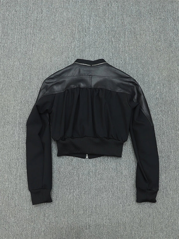 Women's Fall Winter Leather Cropped Jacket Casual Coat for Cold Weather Travel Spring Outdoor Holiday