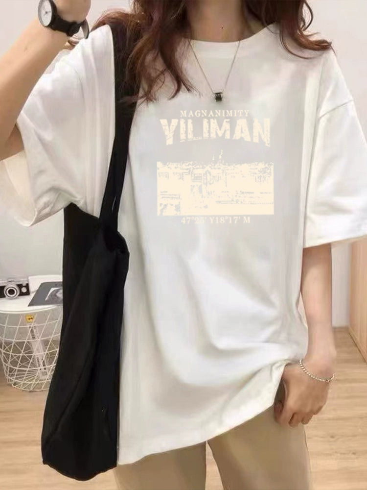 Women's Summer Longline Plus Size Oversized Midi Cropped T-Shirt Casual Tee for Date Night Streetwear Everyday Wear Spring Summer Weekend