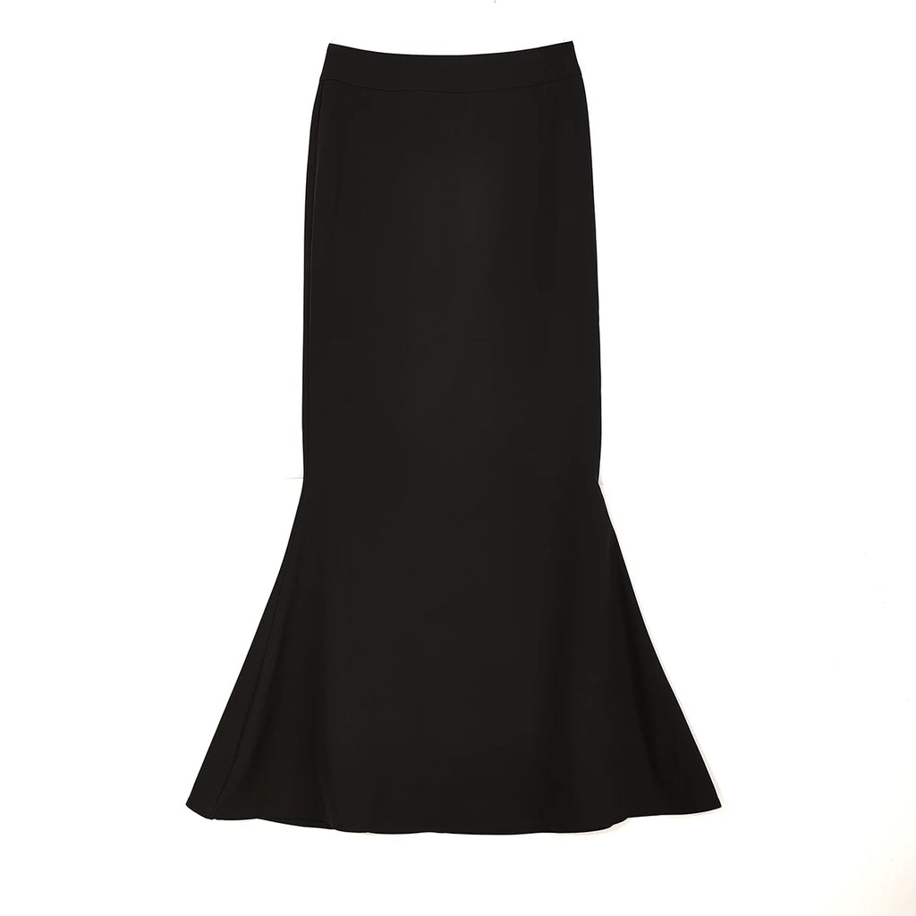 Women's Straight Black Longline Bodycon High-waist Slim-fit Skirt for Summer Outfits Office Weekend Slimming Everyday Date Night