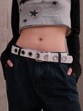 Women's Pin Buckle Summer Cutout No-hole Belt Korean-style Waist Gift Designer Everyday Wear