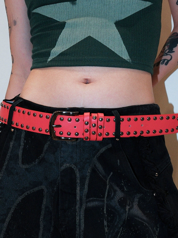 Women's Pin Buckle Unisex Studded Waist Belt Gift Party Everyday Wear Versatile Designer