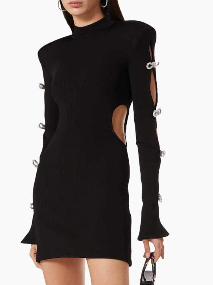 Women's Bodycon Open-Back Cutout Dress Party Evening Outfit Day for Office Wedding Guest Date Night Business Casual Summer Travel