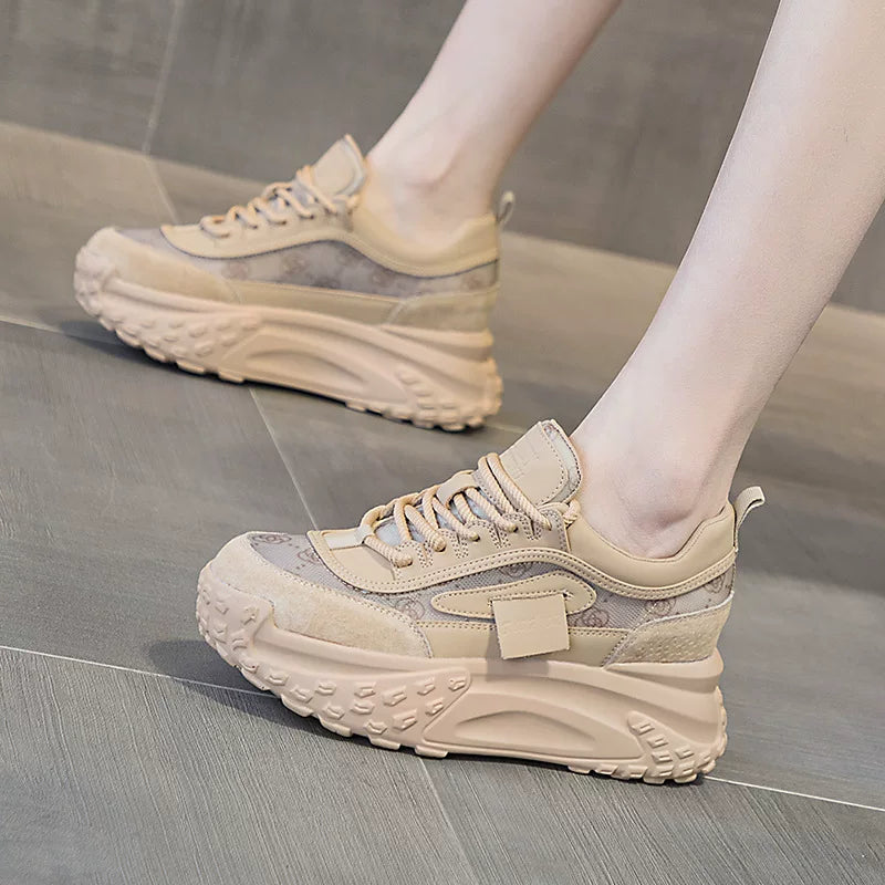 Hidden Lift Chunky Sole Dad Sneakers for Women