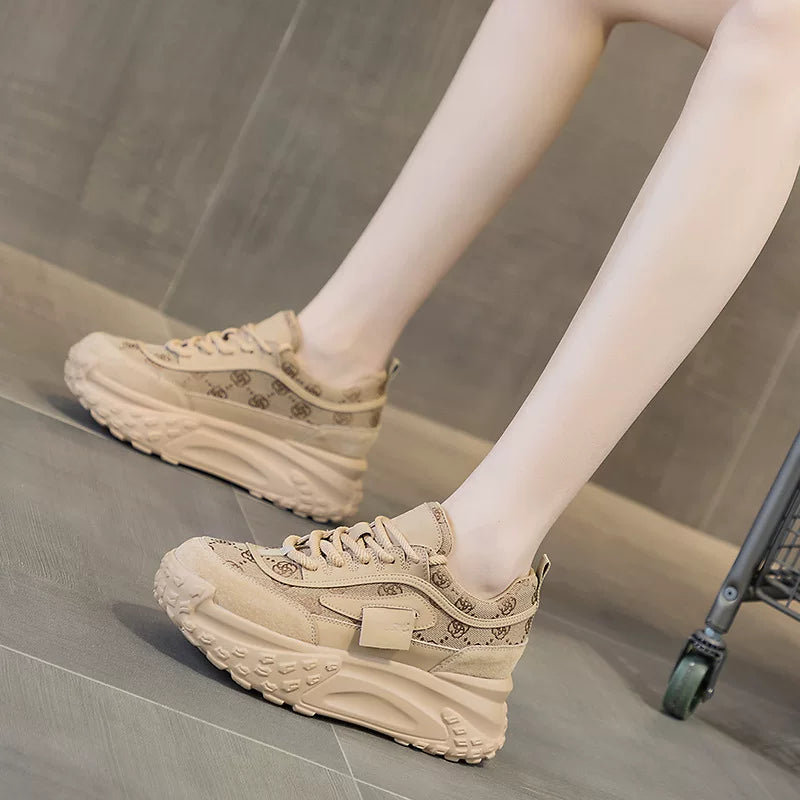 Hidden Lift Chunky Sole Dad Sneakers for Women
