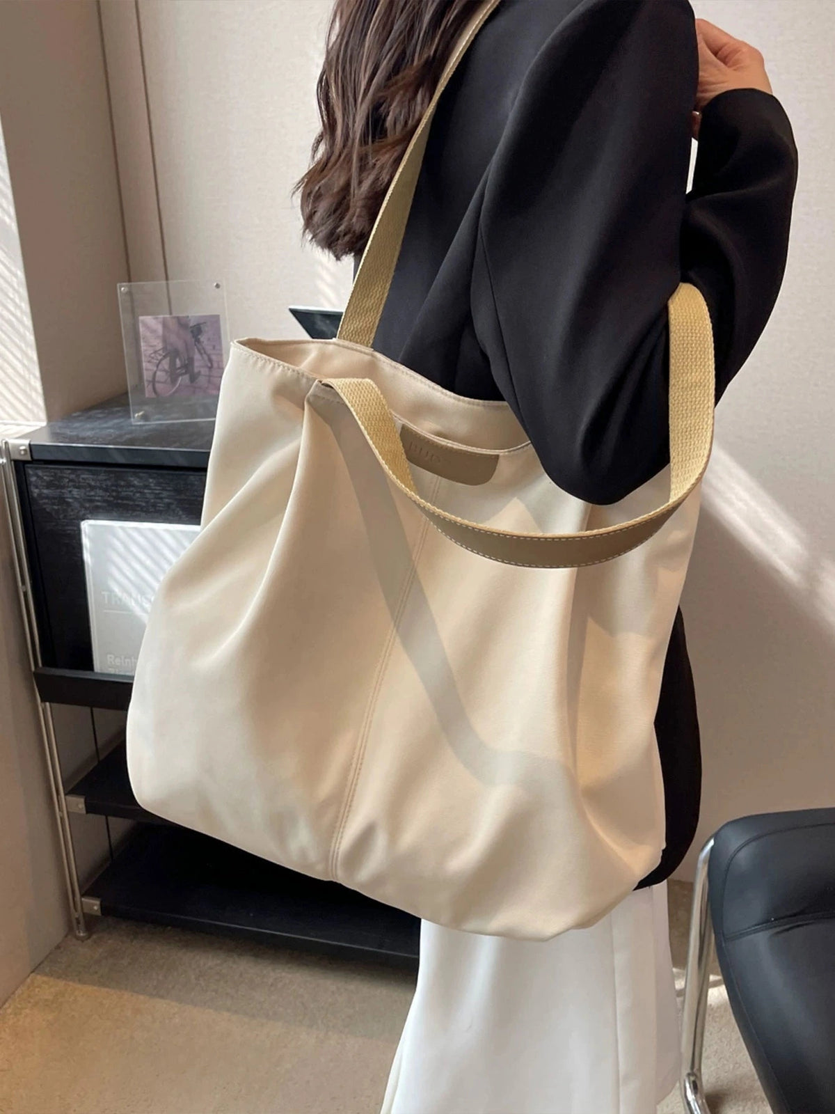 Women's Large-capacity Canvas Commuter Spring Summer Office Workwear Tote Bag Shoulder Crossbody Purse Work Travel Everyday Purse