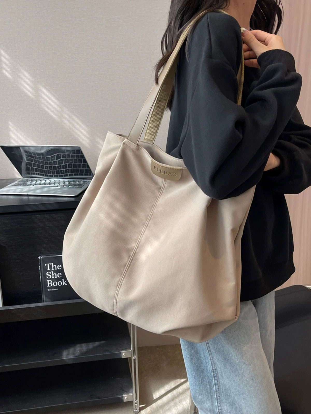 Women's Large-capacity Canvas Commuter Spring Summer Office Workwear Tote Bag Shoulder Crossbody Purse Work Travel Everyday Purse
