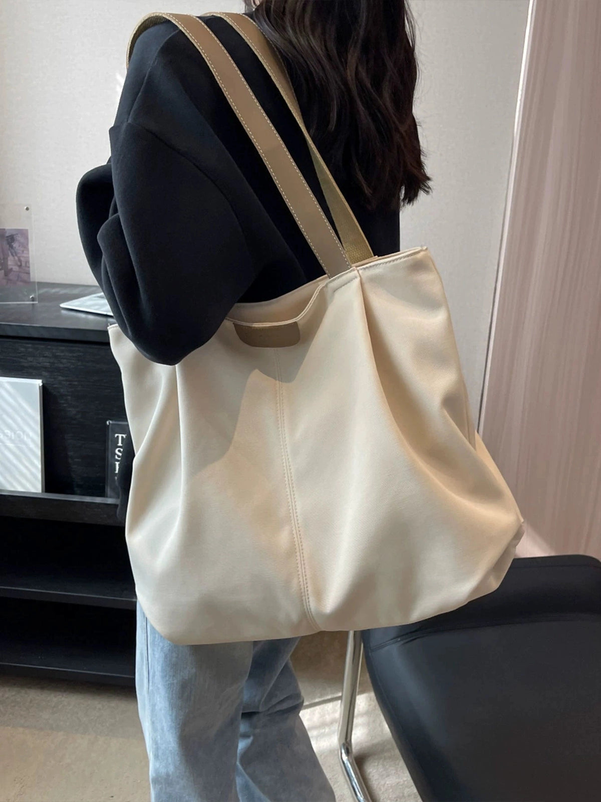 Women's Large-capacity Canvas Commuter Spring Summer Office Workwear Tote Bag Shoulder Crossbody Purse Work Travel Everyday Purse