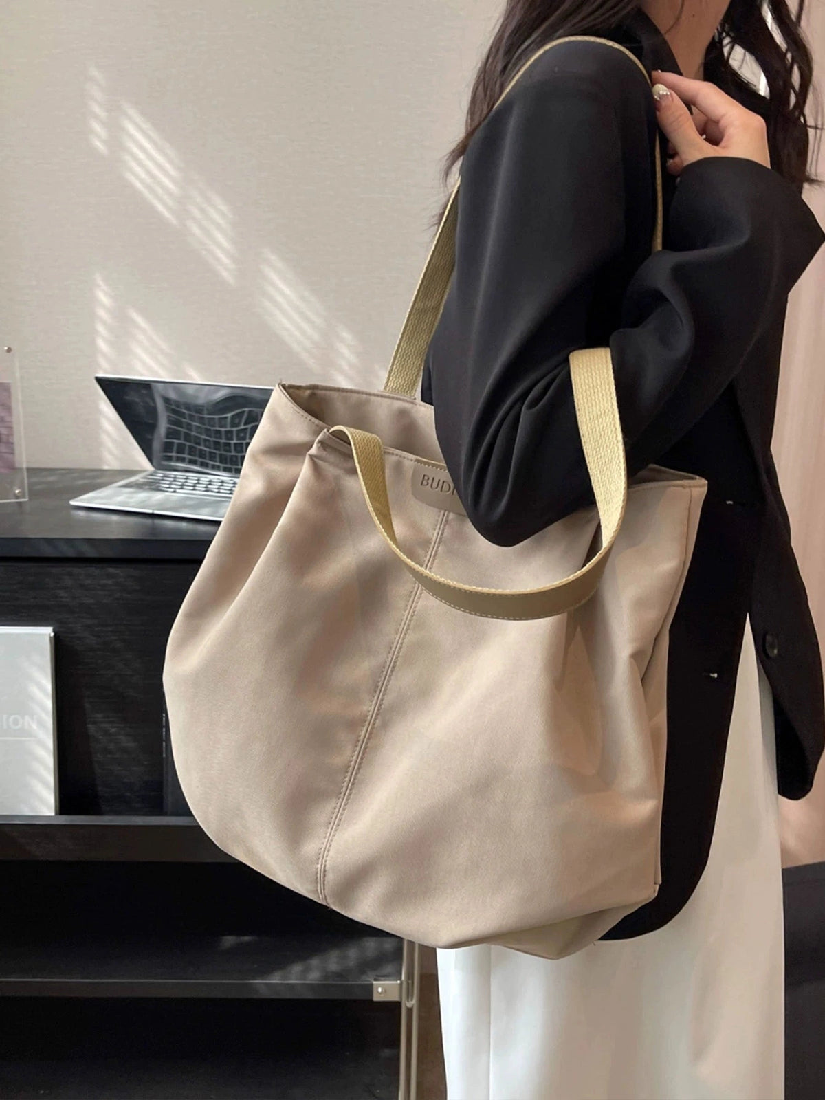 Women's Large-capacity Canvas Commuter Spring Summer Office Workwear Tote Bag Shoulder Crossbody Purse Work Travel Everyday Purse