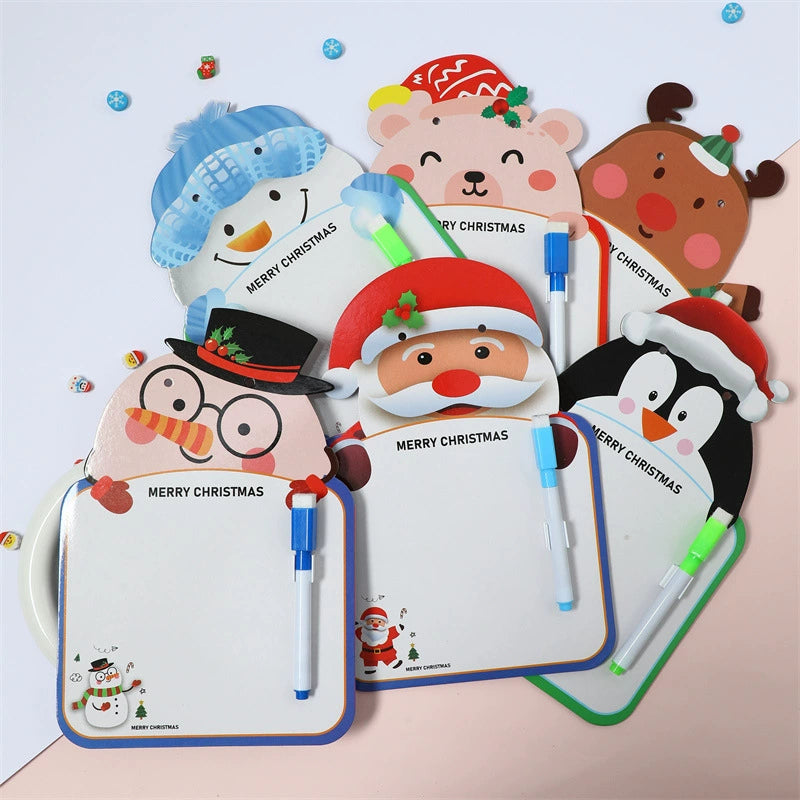 Kids Double-Sided Christmas Drawing Board, Erasable Holiday Gift and Creative Learning Toy
