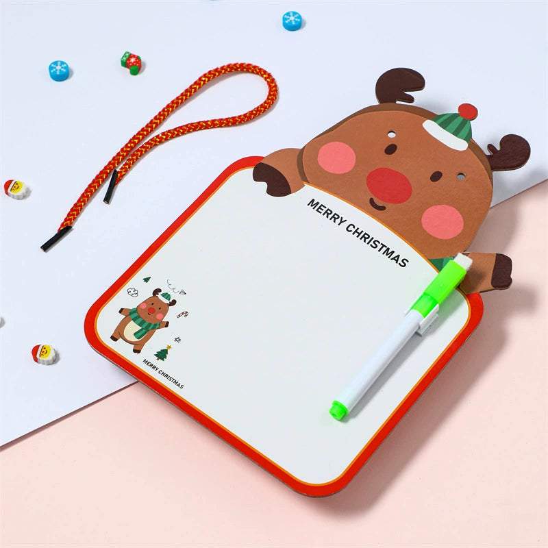 Kids Double-Sided Christmas Drawing Board, Erasable Holiday Gift and Creative Learning Toy