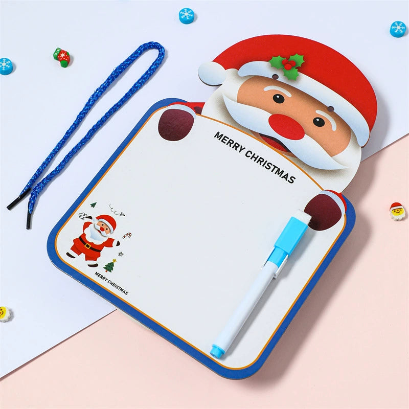 Kids Double-Sided Christmas Drawing Board, Erasable Holiday Gift and Creative Learning Toy