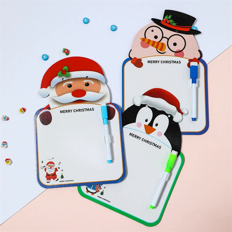 Kids Double-Sided Christmas Drawing Board, Erasable Holiday Gift and Creative Learning Toy