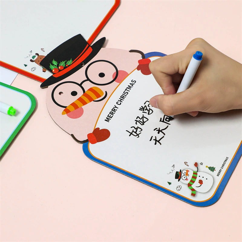 Kids Double-Sided Christmas Drawing Board, Erasable Holiday Gift and Creative Learning Toy