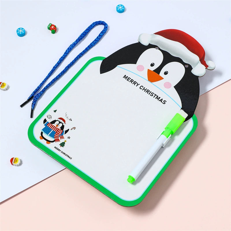 Kids Double-Sided Christmas Drawing Board, Erasable Holiday Gift and Creative Learning Toy