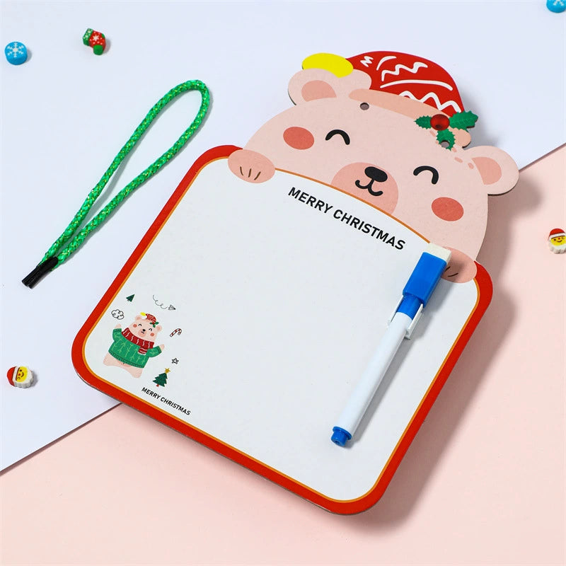 Kids Double-Sided Christmas Drawing Board, Erasable Holiday Gift and Creative Learning Toy