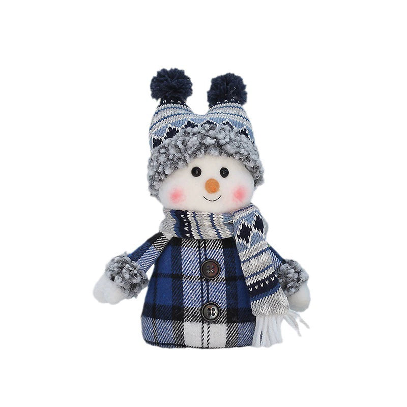 Blue Skiing Snowman Swing Decor, Cute Holiday Tabletop Figurine for Shelf Fireplace and Gift Display