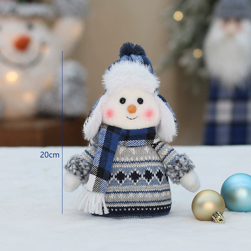 Blue Skiing Snowman Swing Decor, Cute Holiday Tabletop Figurine for Shelf Fireplace and Gift Display