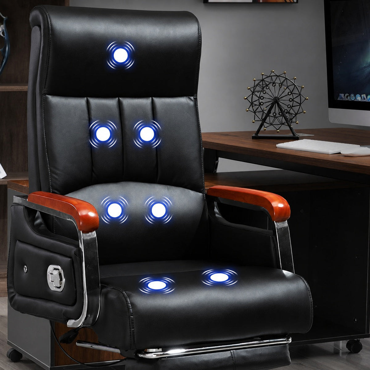 JY Classic Reclining PU Leather Executive Chair Executive Office Chair for Home Office Study Desk and Long Sitting Sessions