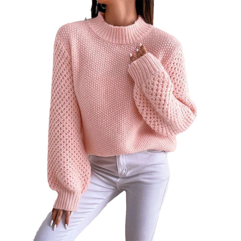 Women's Knit Fall Winter Fleece-Lined Long Sleeve Casual Clothing Top Outfit Weekend