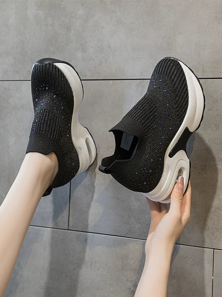 Hidden Lift Chunky Sole Pumps for Women