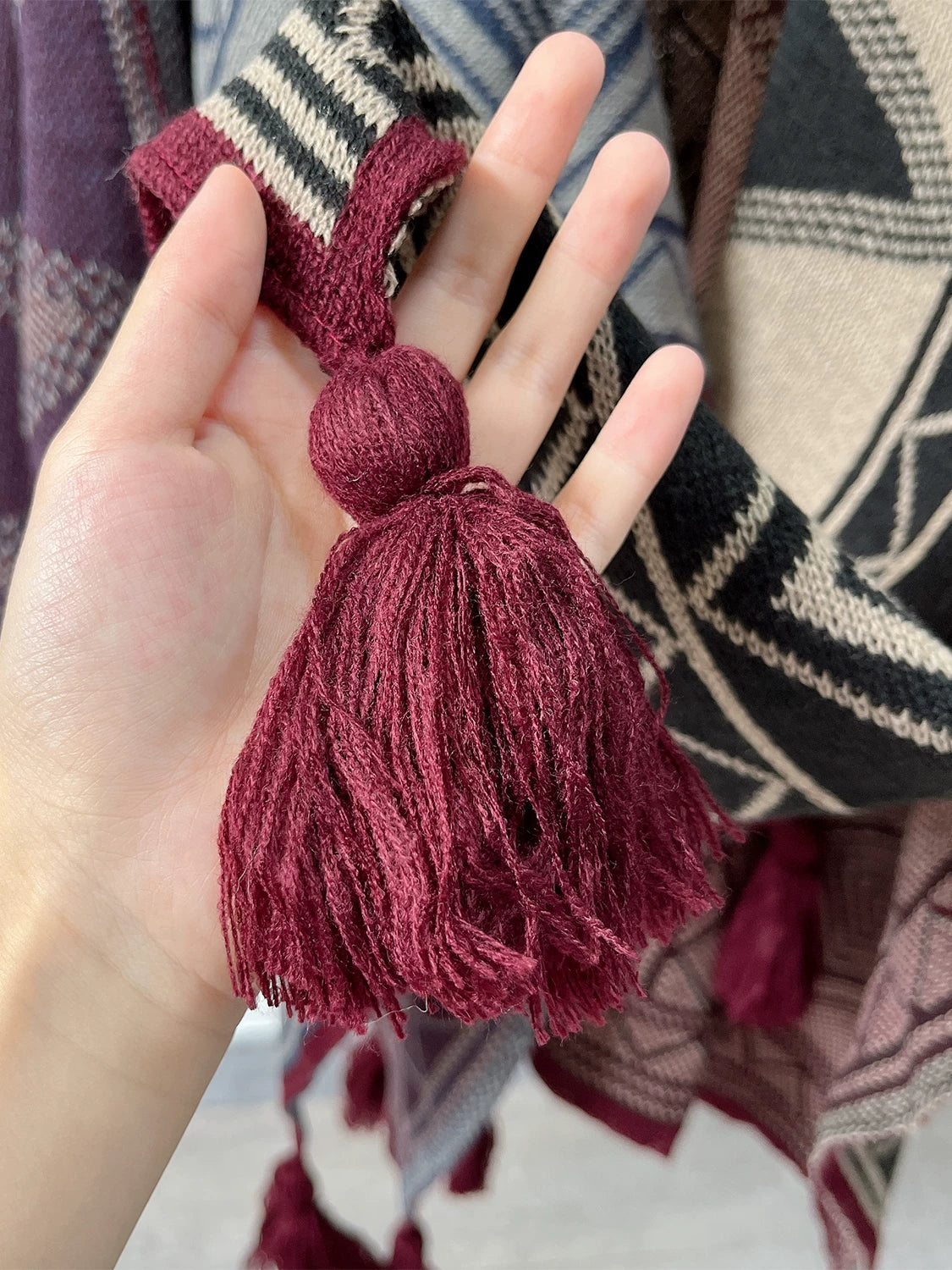 Women's Ethnic Fall Winter Knit Shawl for Office and Travel Evening Gift Everyday Wear Holiday Gift