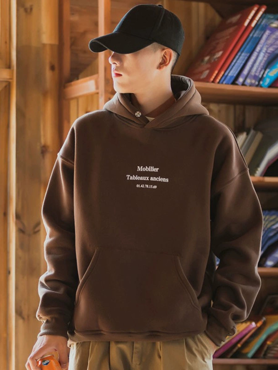Men's Cotton Oversized Casual Hoodie Sweatshirt for Layering in Spring Streetwear Fall Travel and Weekend Everyday